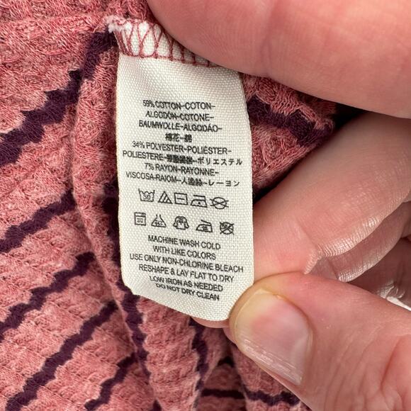 We the Free Knit Peplum Top Womens Small Pink Purple Striped Scoop Neck - Picture 9 of 12